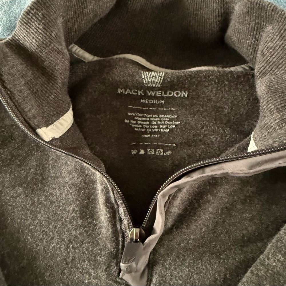 Mack Weldon Dark Gray Quarter Zip-Up Sweater - Picture 6 of 7